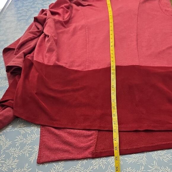 LOGO Lounge Womens Sz 2X Red Asymmetrical Pockets Lagenlook Waterfall Cardigan - Picture 8 of 9